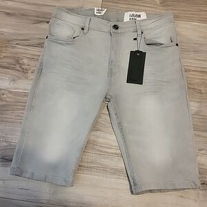 Evolution In Design Shorts Mens‎ 34 Gray Denim Slim Fit Skater Streetwear NEW